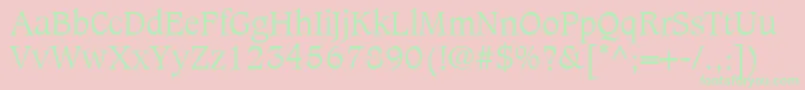 CaxtonLtLight-Schriftart – Grüne Schriften auf rosa Hintergrund