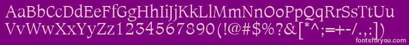 CaxtonLtLight Font – Pink Fonts on Purple Background