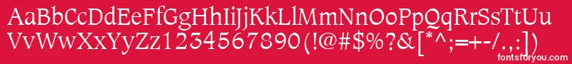 CaxtonLtLight Font – White Fonts on Red Background