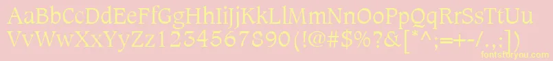 CaxtonLtLight Font – Yellow Fonts on Pink Background