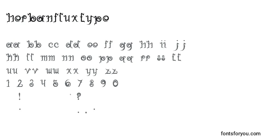 Czcionka HerbanFluxType – alfabet, cyfry, specjalne znaki