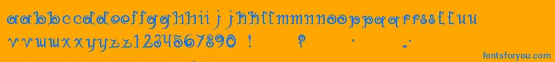 HerbanFluxType Font – Blue Fonts on Orange Background