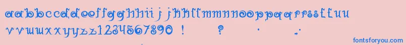HerbanFluxType Font – Blue Fonts on Pink Background