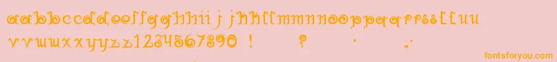 HerbanFluxType-Schriftart – Orangefarbene Schriften auf rosa Hintergrund