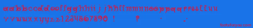 HerbanFluxType Font – Red Fonts on Blue Background