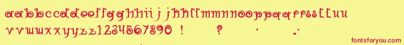 HerbanFluxType Font – Red Fonts on Yellow Background