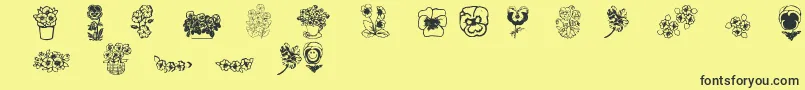 More about Pansies4sheila2 Font Pansies4sheila2 Font – Black Fonts on Yellow Background
