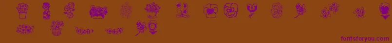 Pansies4sheila2 Font – Purple Fonts on Brown Background