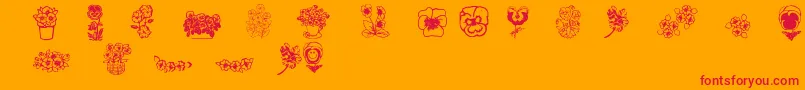 Pansies4sheila2 Font – Red Fonts on Orange Background