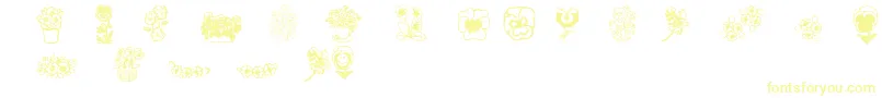 Czcionka Pansies4sheila2 – żółte czcionki