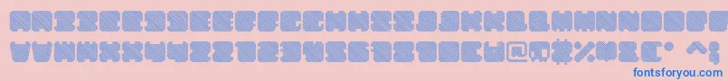 ShdTechnotypeItalic-Schriftart – Blaue Schriften auf rosa Hintergrund