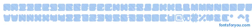 フォントShdTechnotypeItalic – 白い背景に青い文字