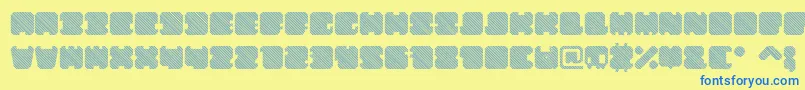 ShdTechnotypeItalic Font – Blue Fonts on Yellow Background