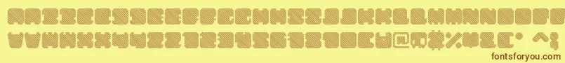 ShdTechnotypeItalic-Schriftart – Braune Schriften auf gelbem Hintergrund