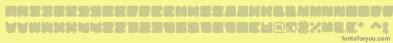 ShdTechnotypeItalic-Schriftart – Graue Schriften auf gelbem Hintergrund
