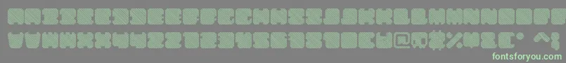 ShdTechnotypeItalic Font – Green Fonts on Gray Background