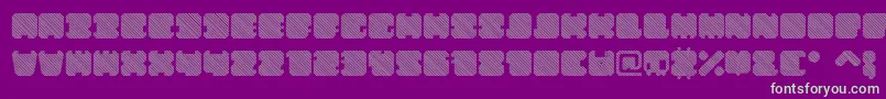 ShdTechnotypeItalic-fontti – vihreät fontit violetilla taustalla