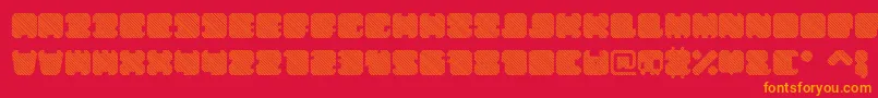 フォントShdTechnotypeItalic – 赤い背景にオレンジの文字