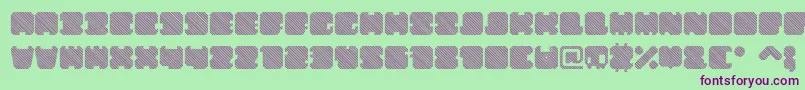 ShdTechnotypeItalic Font – Purple Fonts on Green Background