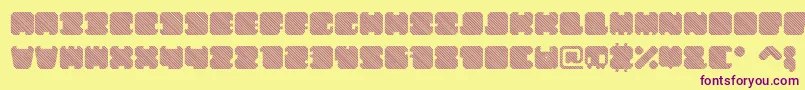 ShdTechnotypeItalic-fontti – violetit fontit keltaisella taustalla