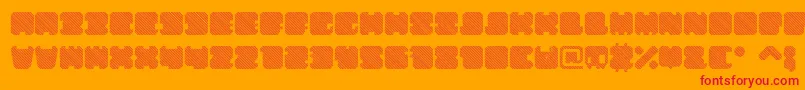 ShdTechnotypeItalic-Schriftart – Rote Schriften auf orangefarbenem Hintergrund
