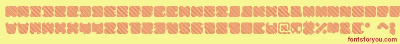 フォントShdTechnotypeItalic – 赤い文字の黄色い背景