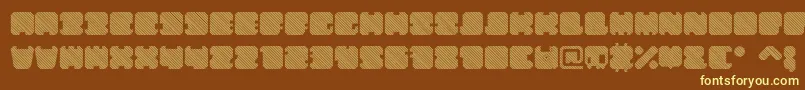 ShdTechnotypeItalic Font – Yellow Fonts on Brown Background