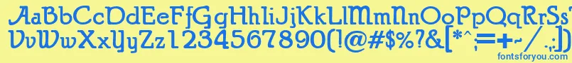 PuritanAlternateBold Font – Blue Fonts on Yellow Background