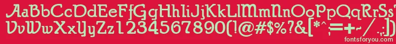 フォントPuritanAlternateBold – 赤い背景に緑の文字