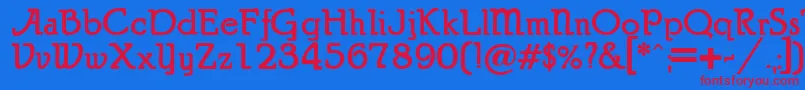 PuritanAlternateBold Font – Red Fonts on Blue Background