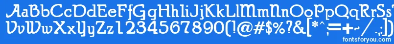 フォントPuritanAlternateBold – 青い背景に白い文字