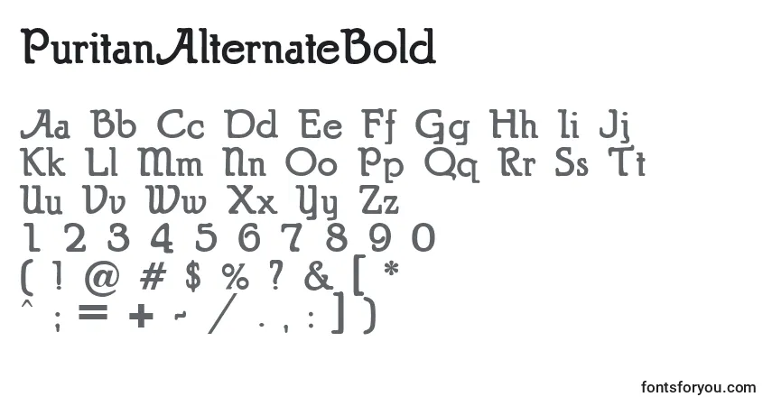 characters of puritanalternatebold font, letter of puritanalternatebold font, alphabet of  puritanalternatebold font
