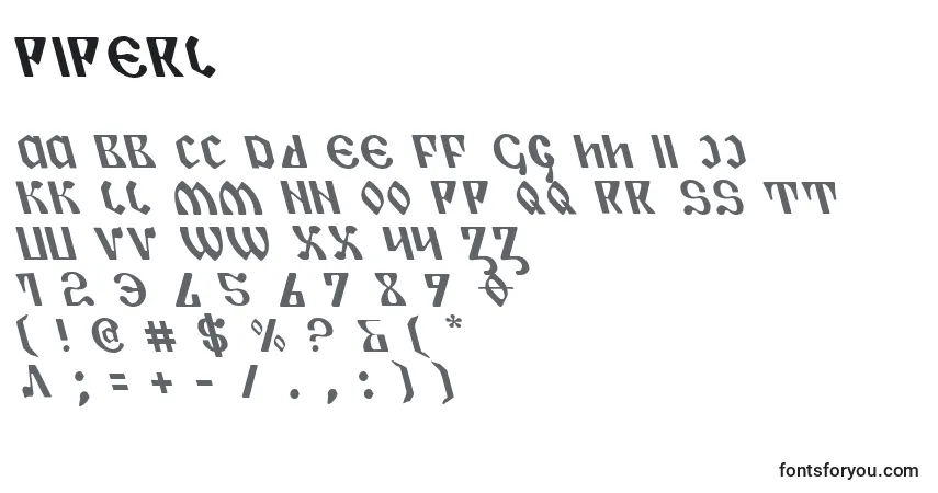 A fonte Piperl – alfabeto, números, caracteres especiais