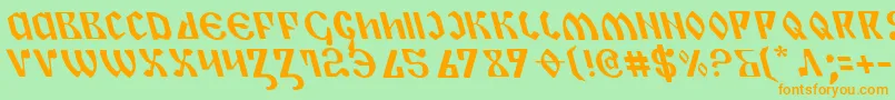 Шрифт Piperl – оранжевые шрифты на зелёном фоне