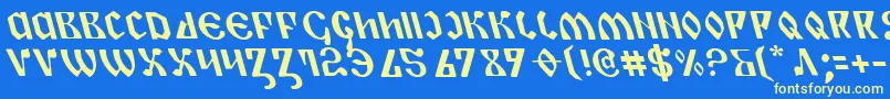 Piperl Font – Yellow Fonts on Blue Background