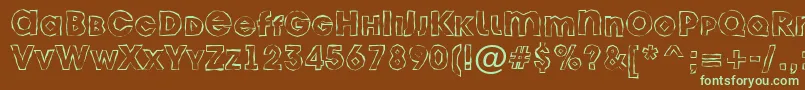 AAvantecpslcbrkhll Font – Green Fonts on Brown Background