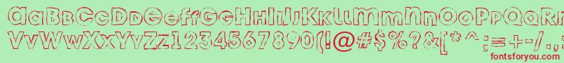 AAvantecpslcbrkhll Font – Red Fonts on Green Background