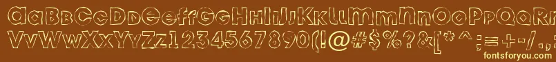 AAvantecpslcbrkhll Font – Yellow Fonts on Brown Background