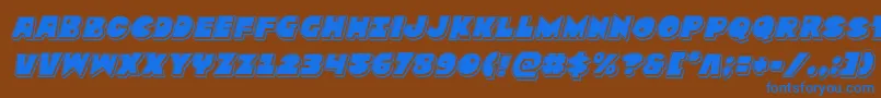 Zounderkitepunchital Font – Blue Fonts on Brown Background