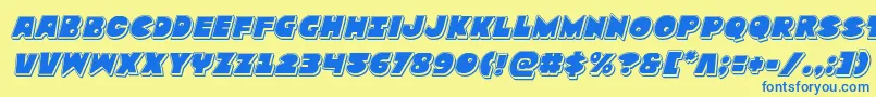 Zounderkitepunchital Font – Blue Fonts on Yellow Background