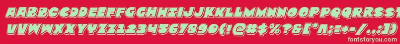 Zounderkitepunchital Font – Green Fonts on Red Background