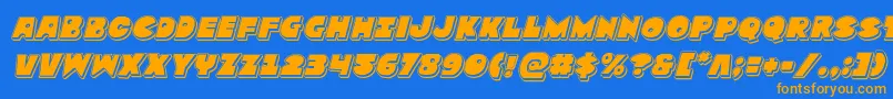 Zounderkitepunchital Font – Orange Fonts on Blue Background