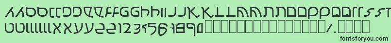 フォントConfusion – 緑の背景に黒い文字