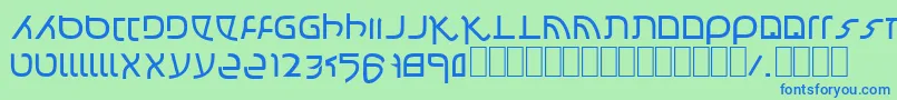 Confusion Font – Blue Fonts on Green Background