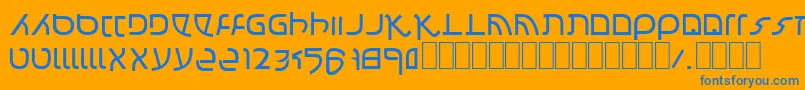 Confusion Font – Blue Fonts on Orange Background