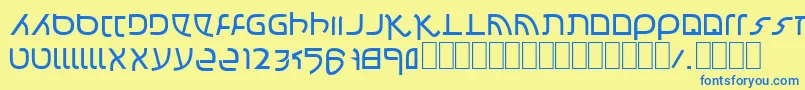 Confusion Font – Blue Fonts on Yellow Background