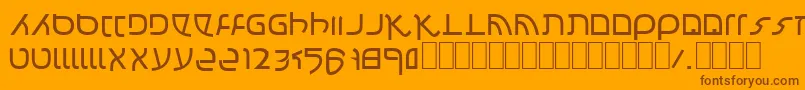 Confusion-fontti – ruskeat fontit oranssilla taustalla