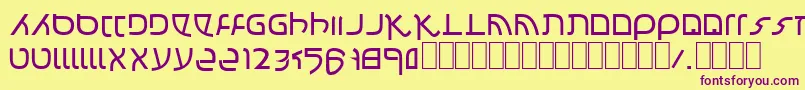 Confusion Font – Purple Fonts on Yellow Background