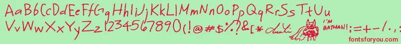 Simplylin Font – Red Fonts on Green Background