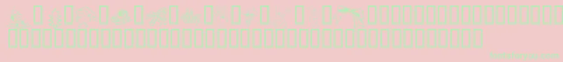フォントKrChristmasJewels20053 – ピンクの背景に緑の文字